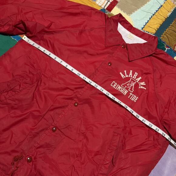 Vintage 80s Alabama Crimson Tide Lined Red Coach Jacket XL - Picture 5 of 6